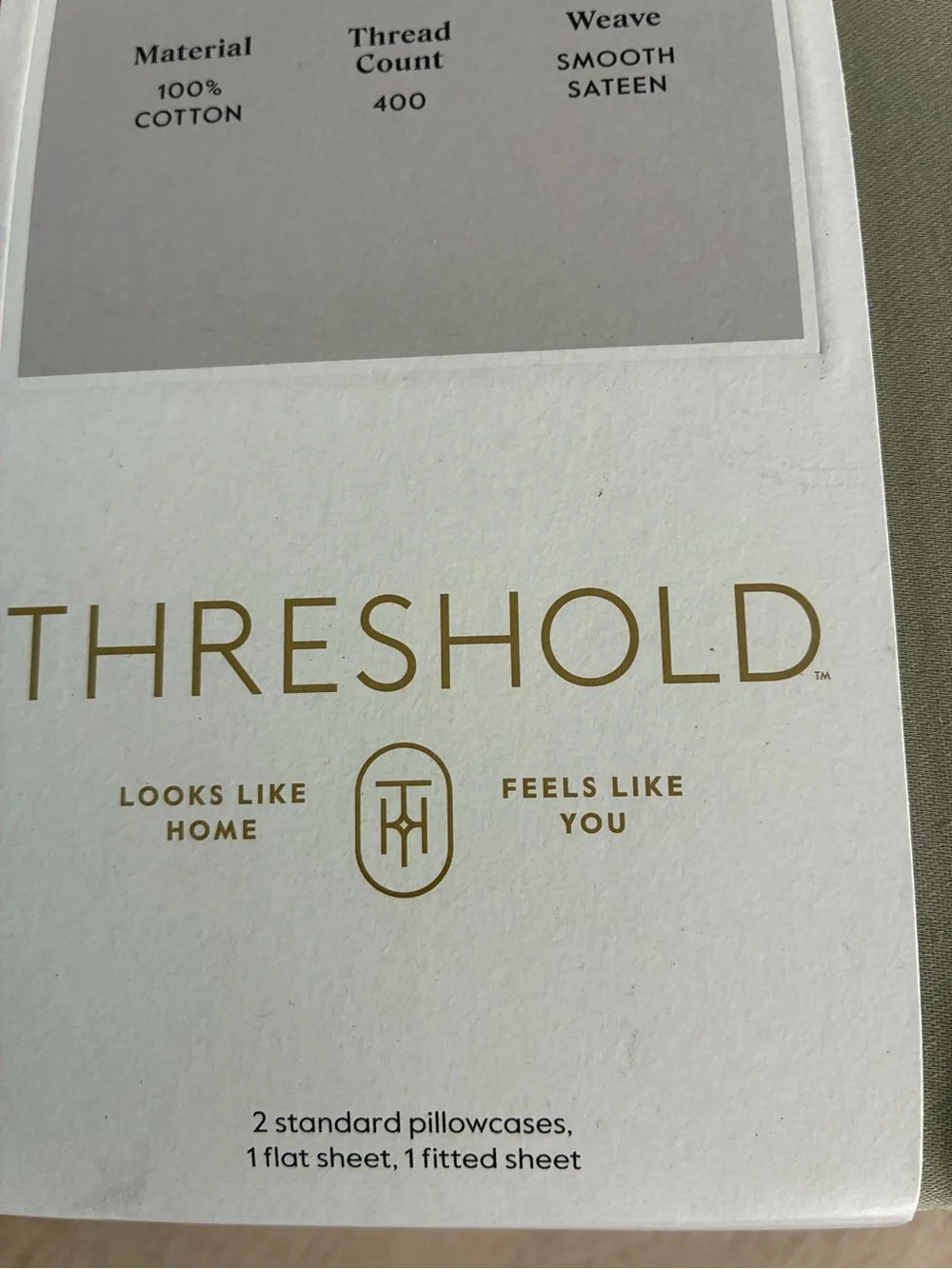 Threshold Performance 400 Thread Count Sheet Set Green •Full•